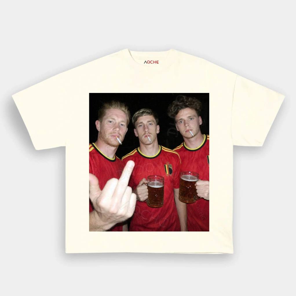 Belgian Afterparty Trio Drunk Smoke Middle Finger Shirt