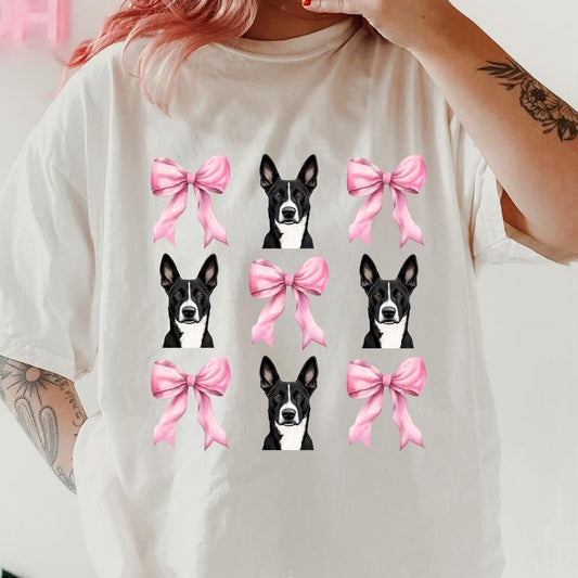 Belgian Malinois with bows Shirt~ Unisex Apparel Relaxed Fit Printed In The USA Clothing Womenswear Casual Comfort Cotton Top Athletic Boho Chic