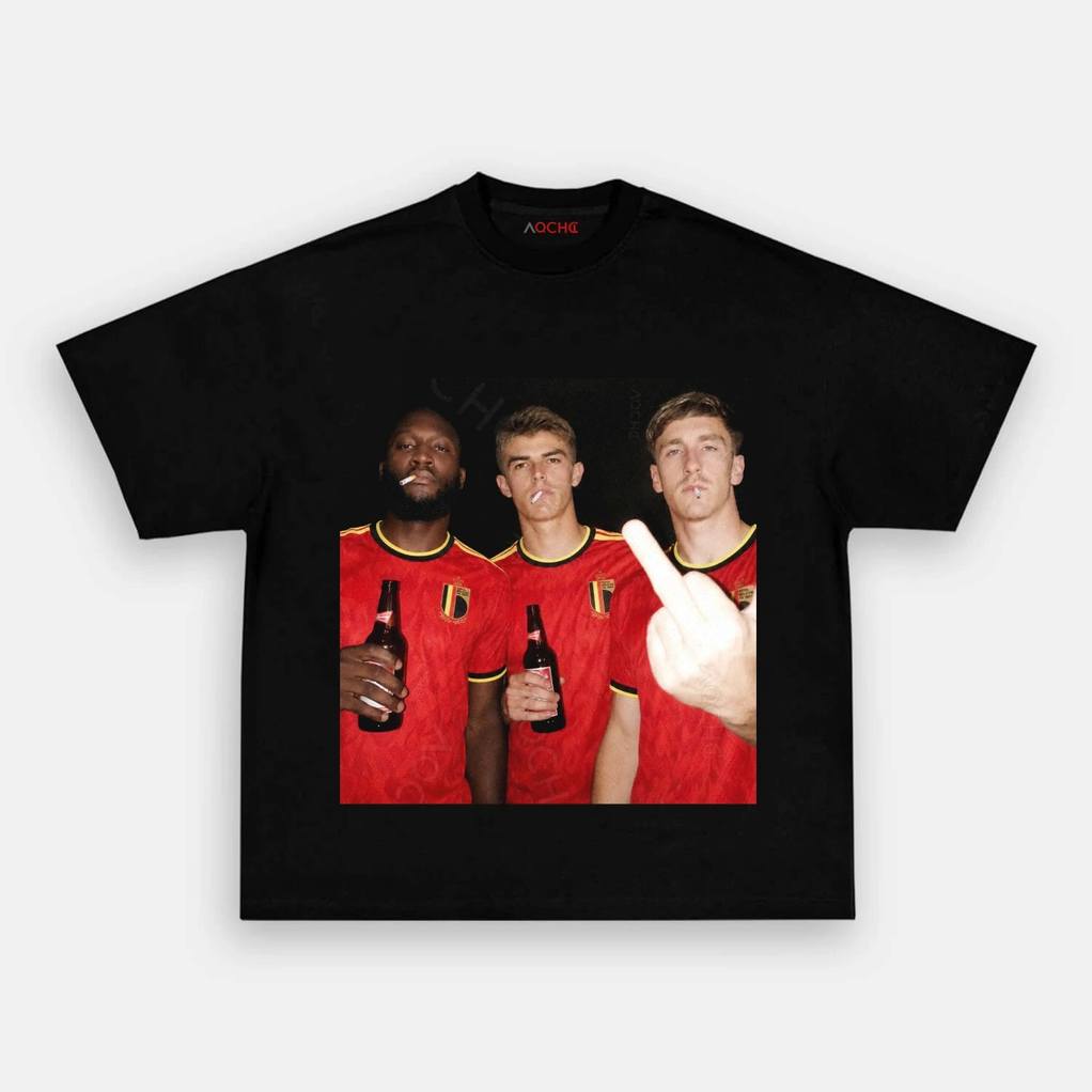 Belgian Red Devils Rebellion Drunk Smoke Middle Finger Shirt
