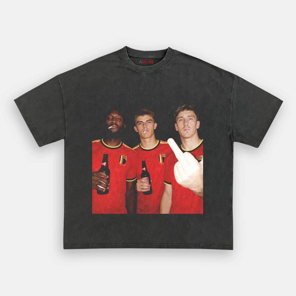 Belgian Red Devils Rebellion Drunk Smoke Middle Finger Shirt