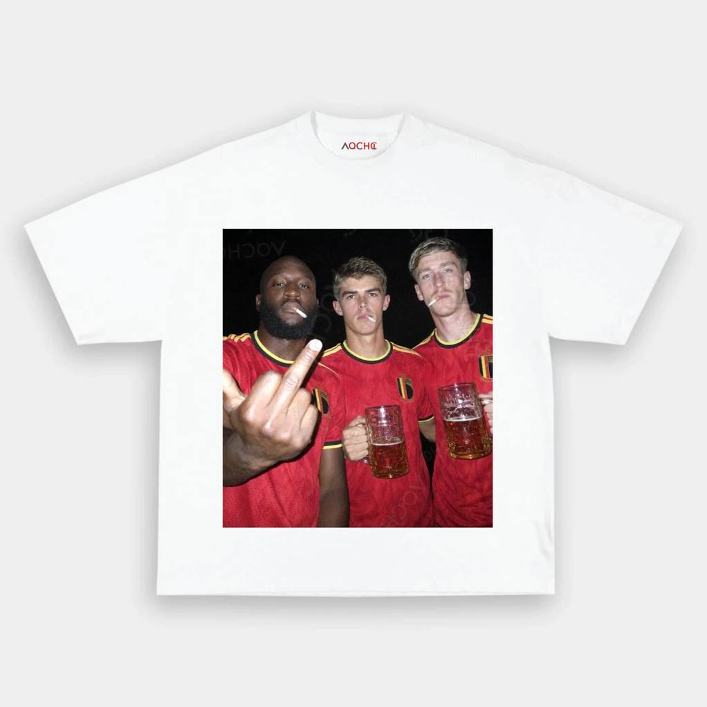 Belgium Football Team Trio Cigarettes and Glory Shirt