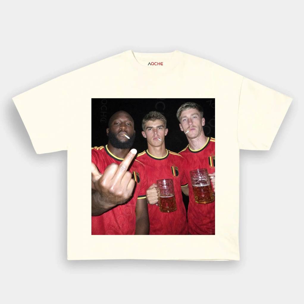 Belgium Football Team Trio Cigarettes and Glory Shirt
