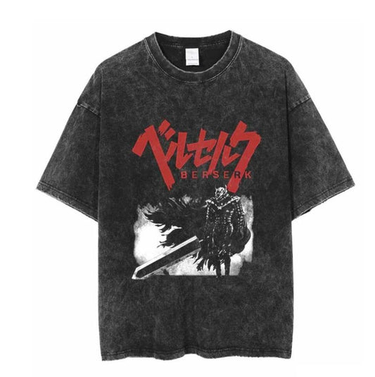 Berserk Guts Manga Harajuku Oversized Streetwear Anime Graphic Tee Shirt Menswear Top Underwear Crewneck