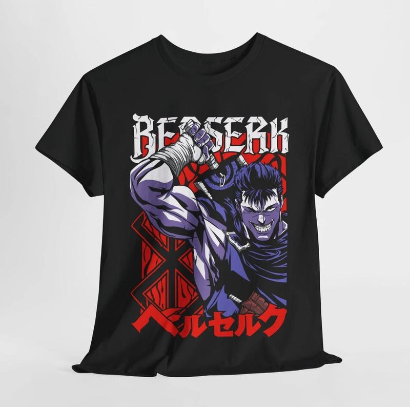 Berserk T-Shirt, Anime Shirt, Berserk Swords, Japanese Anime, Anime Manga Shirt, Anime Lovers Shirt, Graphic Anime Tee, Anime Unisex Shirt Menswear Top Underwear Tshirt