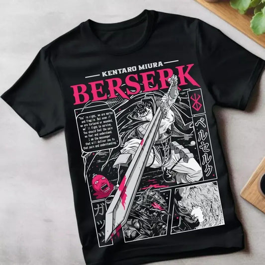 Berserk T-shirt Strip Guts Berserker Armour Horror Anime Gift Tee Shirt All Size