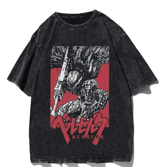 Berserker Guts Berserker Armor ,Anime All Size T-shirt Menswear Top, 100% Cotton, Crew Neck, Slight Stretch, Breathable & Wear-Resistant, All-Season Short Sleeve Tee, Perfect for Outdoor & Daily Fashion