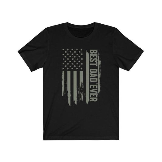 Best Dad Ever American Flag Fathers Day Tee Dad Gift Fathers Day Gift Military Dad Hero Dad Unisex Jersey Short Sleeve Tee TK43GN