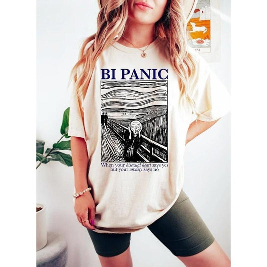 Bi panic shirt | bisexual panic shirt | bisexual tshirt | bisexual pride | retro bisexual shirt | bi pride shirt | funny bi gift | queer  T-shirt, sweater and Hoodie