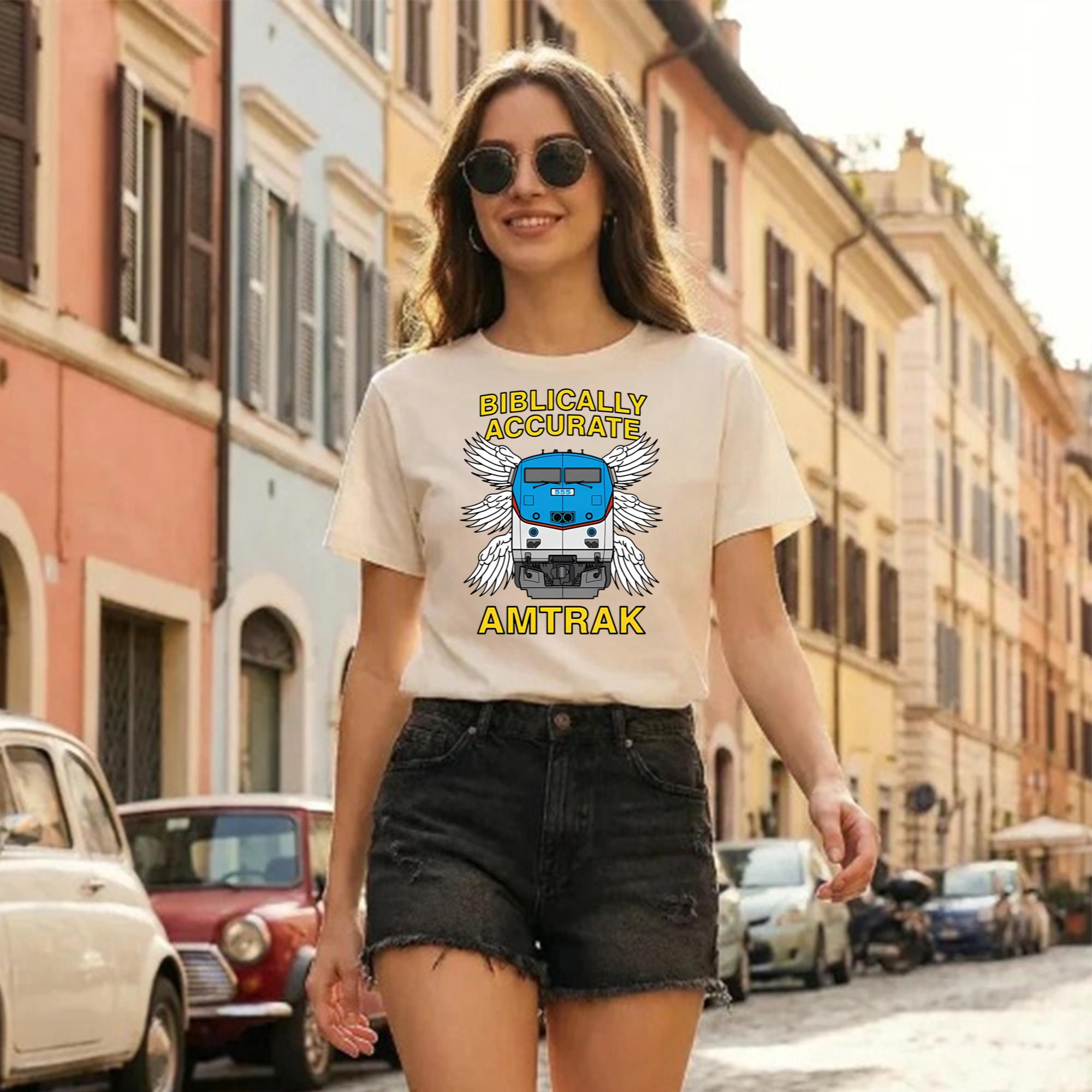 Biblically Accurate Train Amtrak Shirt