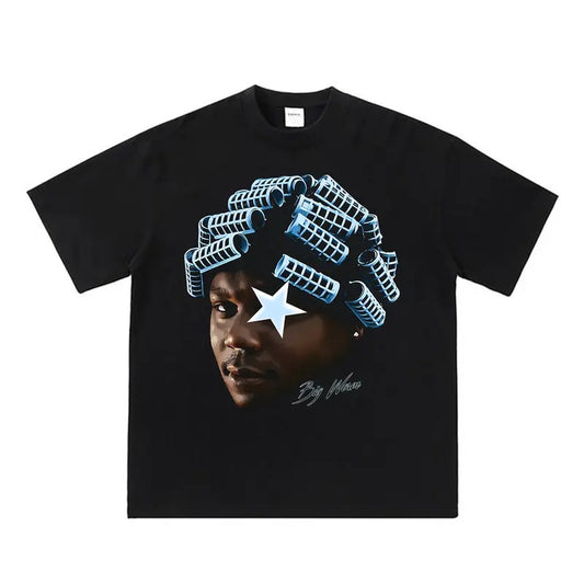 Big Star Worm Big Face Graphic Rap Tee - Cool and Captivating