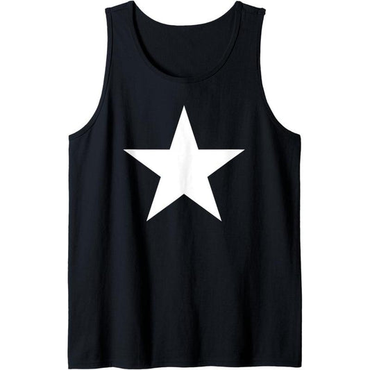 Big White Star Tank Top Workout Racerback Tank Tops Sleeveless Shirts Made in USA