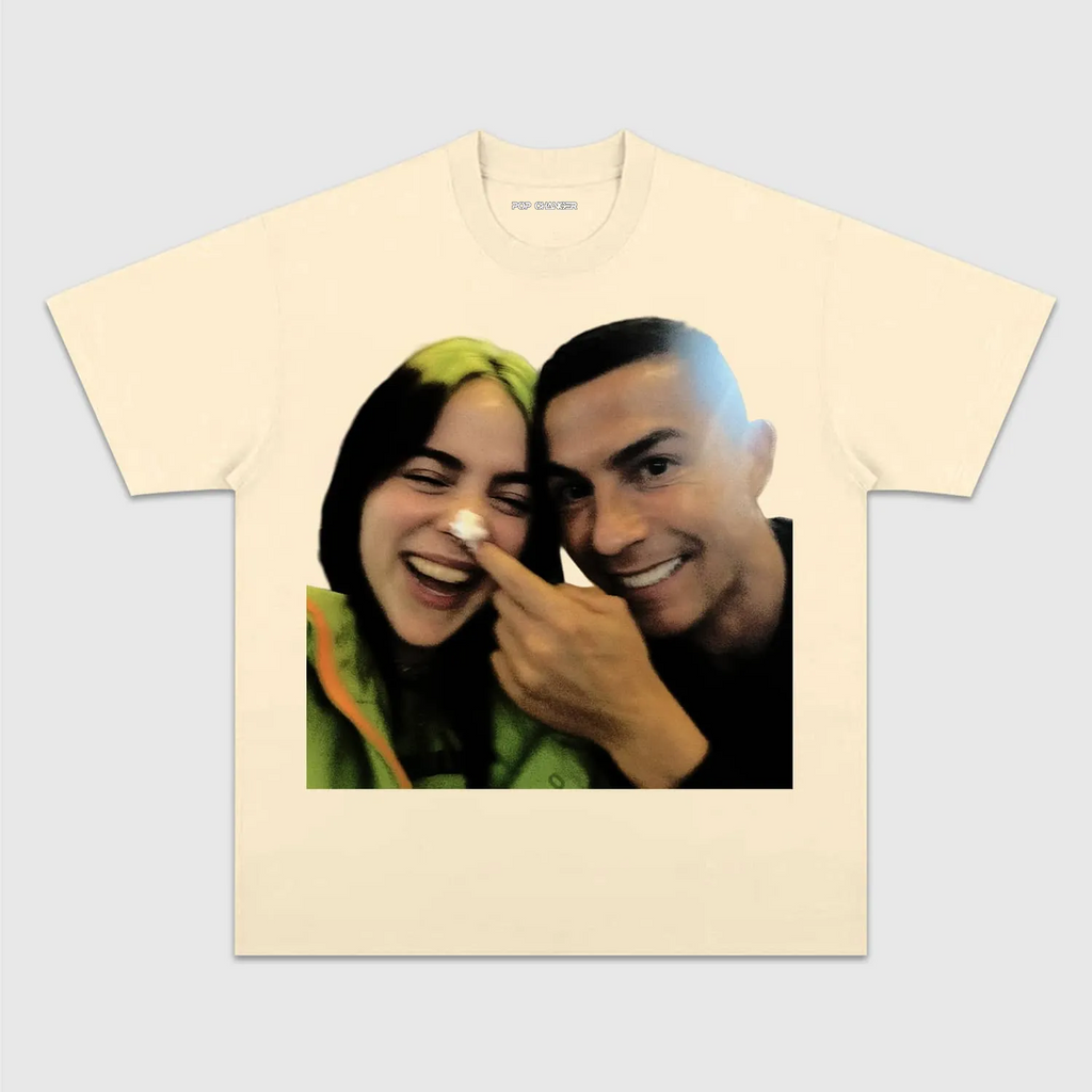 Billie eilish & Cristiano Ronaldo TEE. 7.8 Hoodie, Sweatshirt | CoreVibeTees.com (Image 2)