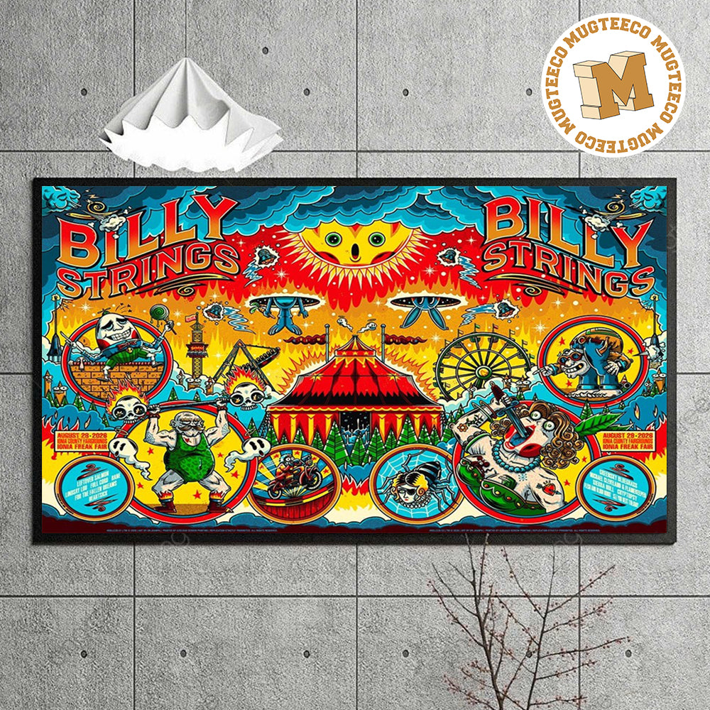 Billy Strings Ionia MI 2026 Event Poster At Ionia County Fairgrounds On August 28 And 29 2026 Home Decor Poster Canvas