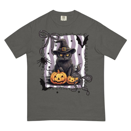 Black Cat Halloween Shirt ~ Unisex Apparel Relaxed Fit Printed In The USA Clothing Womenswear Casual Comfort Cotton Top Athletic Boho Chic Everyday Flamingostyle{n002}2