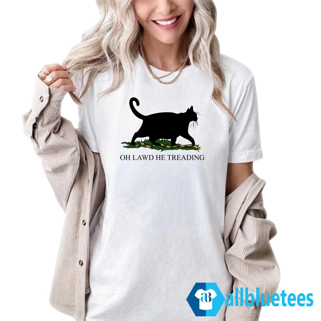 Black Cat Oh Lawd He Treading Shirt