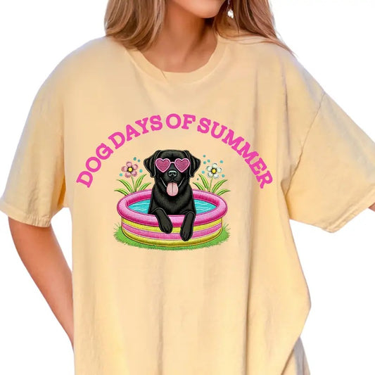 Black Lab Dog Days of Summer Shirt ~ Unisex Apparel Relaxed Fit Printed In The USA Clothing Womenswear Casual Comfort Cotton Top Athletic Boho Chic