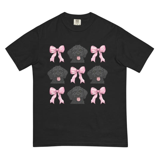 Black Labradoodle With Bows Shirt ~ Unisex Apparel Relaxed Fit Printed In The USA Clothing Womenswear Casual Comfort Cotton Top Athletic Boho Chicbrown chihuahuastyle{n002}2