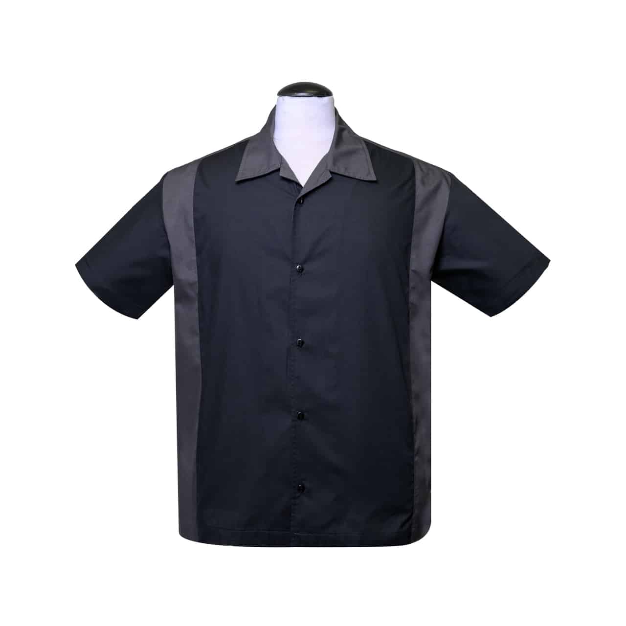 Black and Charcoal Bowling Shirt by Steady Clothing Hoodie, Sweatshirt | CoreVibeTees.com (Image 1)