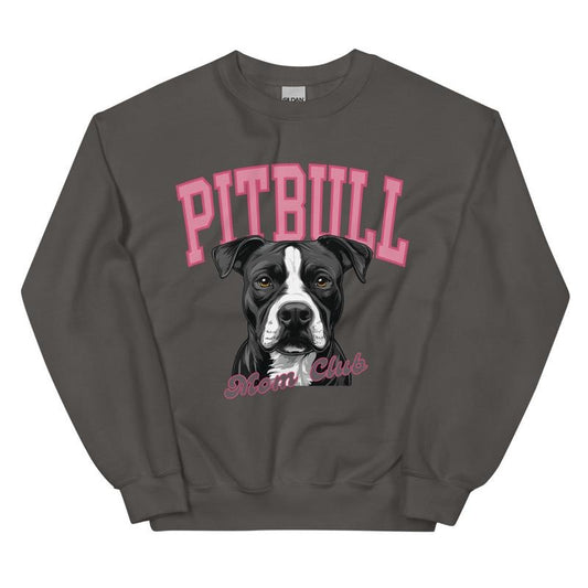 Black and White Pitbull Mom Club Sweatshirt ~ Sweatshirt Unisex Apparel Relaxed Fit Printed in the USA Clothing Womenswear Casual and Comfortablestyle{n002}2