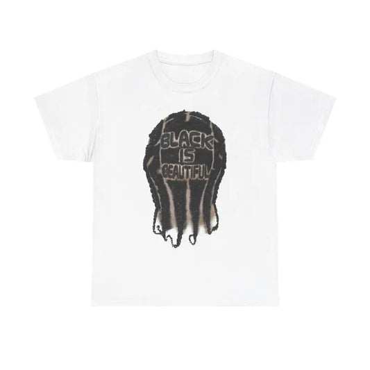 "Black is Beautiful" Vintage Hippie 90s Styled Graphic T-Shirt Casual Classic Cotton Menswear Retro Top Tee Tshirt Shortsleeve Crewneck Streetwear Comfy Day Oversized