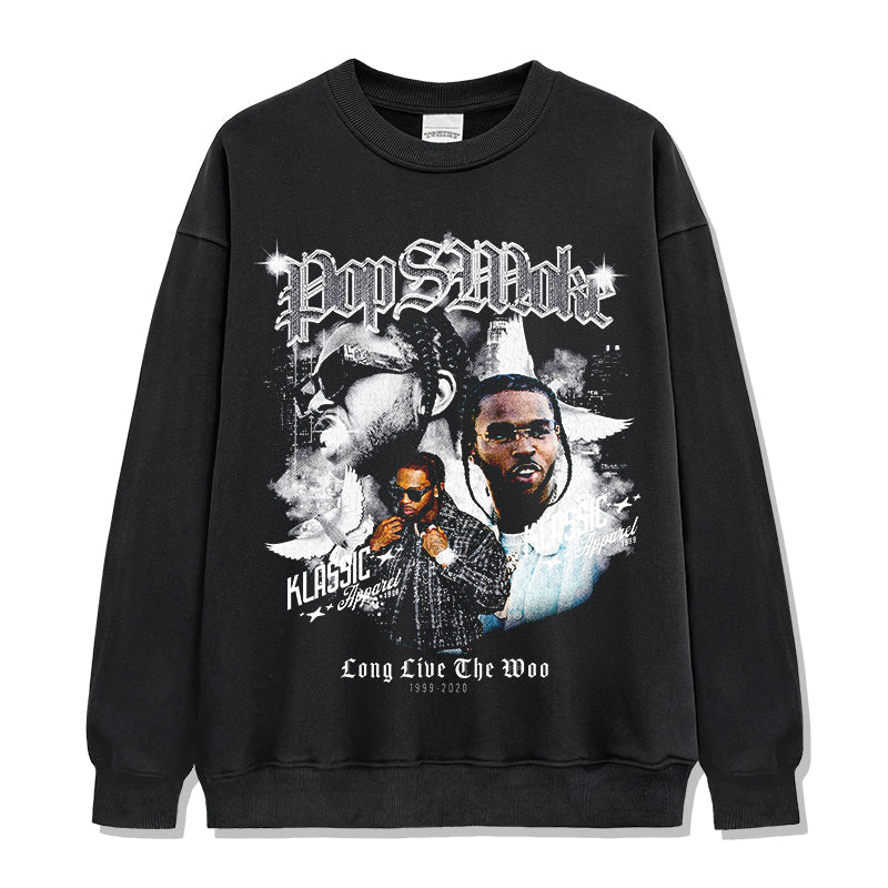 long live the woo By Pop Smoke Sweatshirt T-Shirts, Hoodie | CoreVibeTees.com (Image 1)
