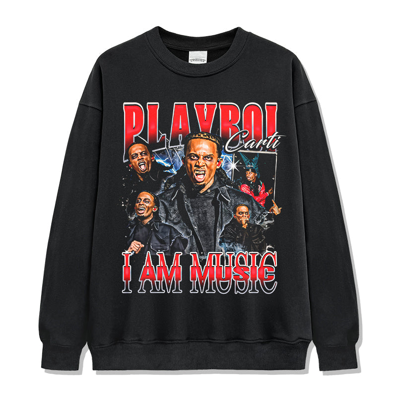 I AM MUSIC By Playboi Carti Sweatshirt T-Shirts, Hoodie | CoreVibeTees.com (Image 1)