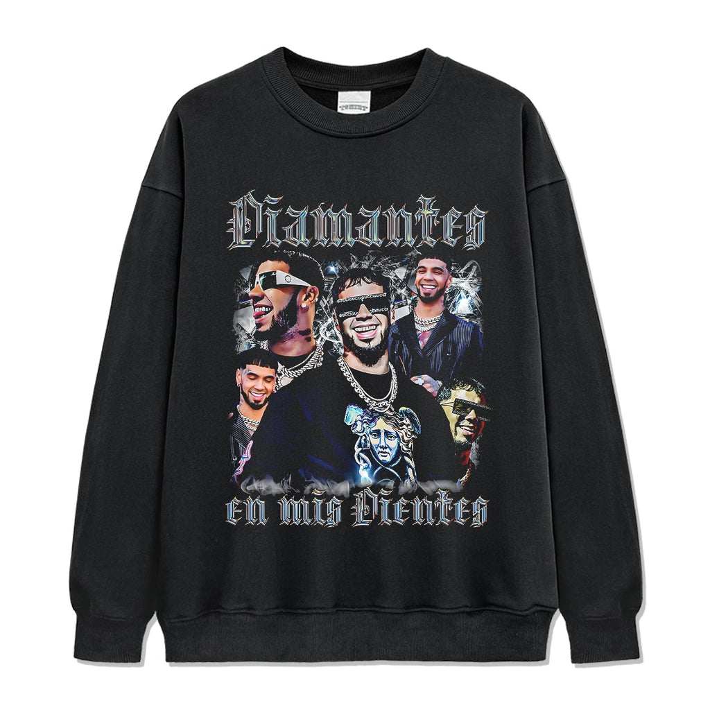 Diamantes En Mis Dientes By Anuel Aa Sweatshirt T-Shirts, Hoodie | CoreVibeTees.com (Image 1)