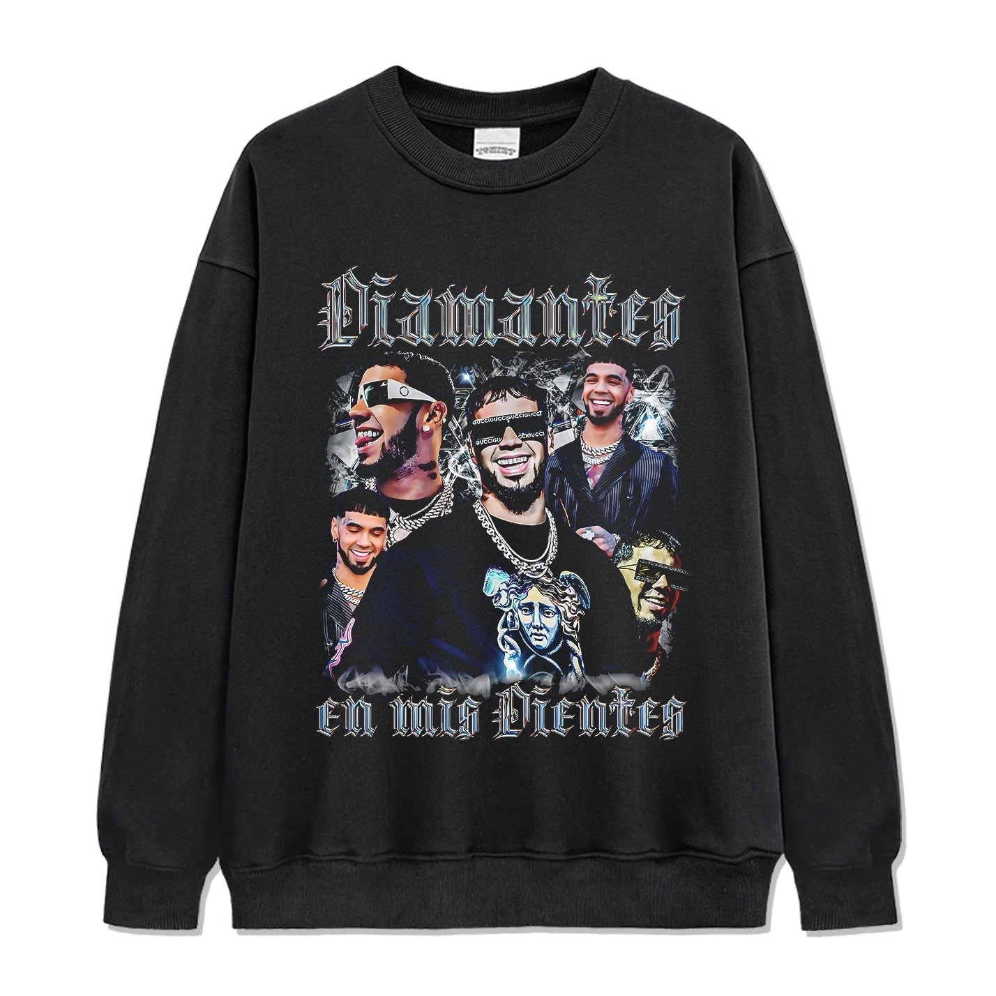 Diamantes En Mis Dientes By Anuel Aa Sweatshirt T-Shirts, Hoodie | CoreVibeTees.com (Image 1)
