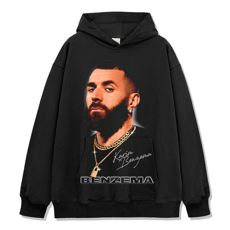 karim Benzema â€œSignatureâ€ Hoodie Style001 T-Shirts, Sweatshirt | CoreVibeTees.com (Image 1)