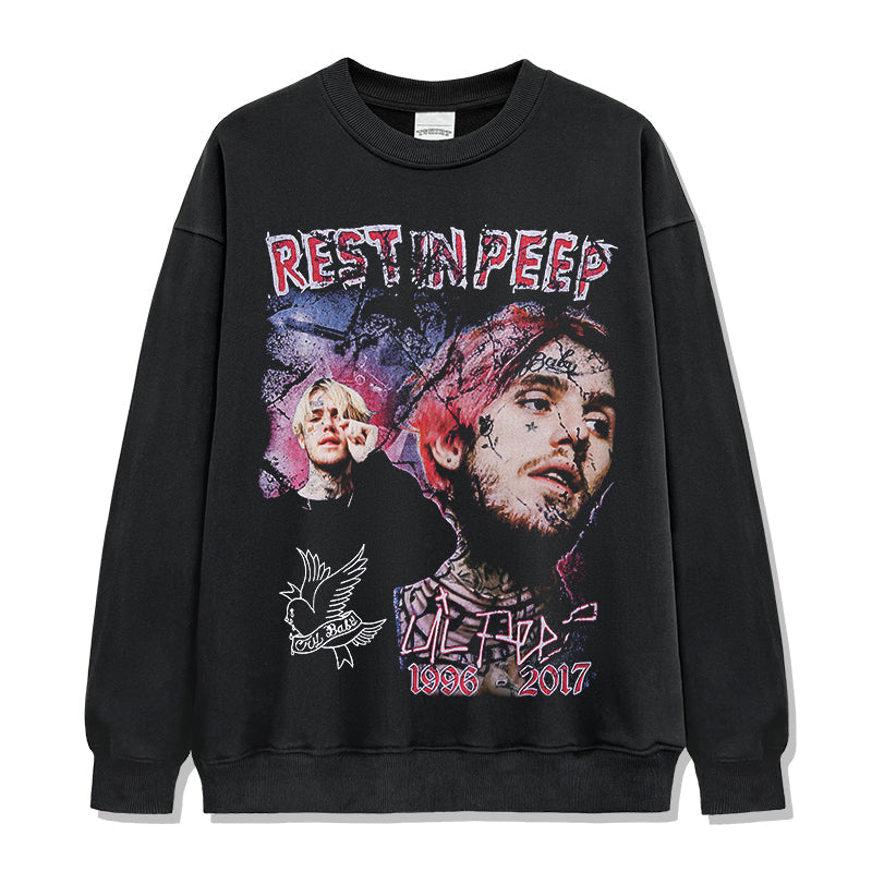 Rest in Peep by Lil Peep Sweatshirt T-Shirts, Hoodie | CoreVibeTees.com (Image 1)
