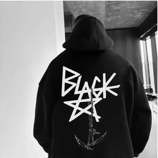 Blackstar X Chain Scythe - Soul Eater Hoodie Anime Hoodie, Black, Classic Design, Oversize Fit, 2025 Menswear, Sweatshirt Style