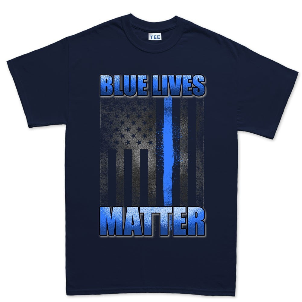 Men's Blue Lives Matter T-shirt Style001 Hoodie, Sweatshirt | CoreVibeTees.com (Image 3)