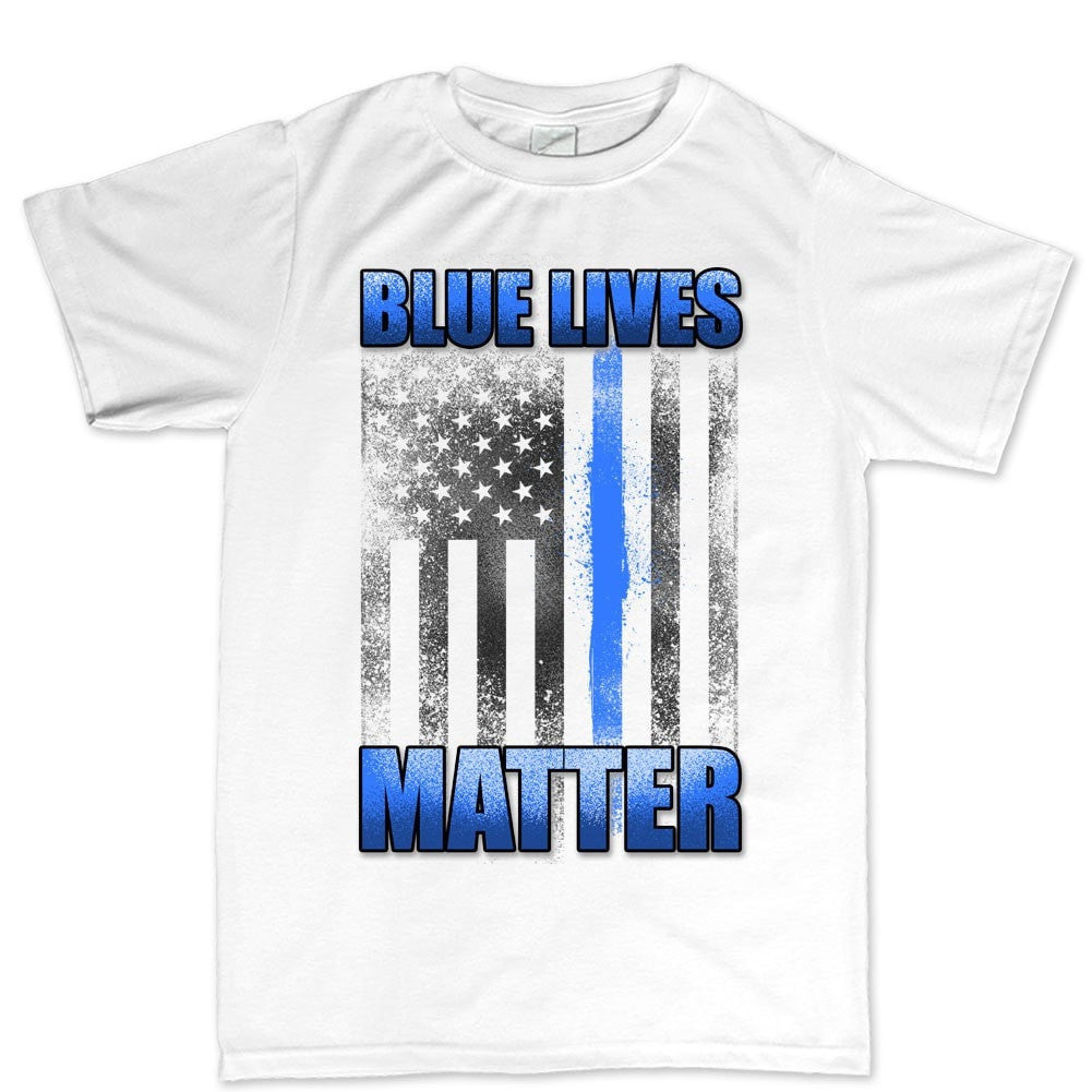 Men's Blue Lives Matter T-shirt Style001 Hoodie, Sweatshirt | CoreVibeTees.com (Image 2)