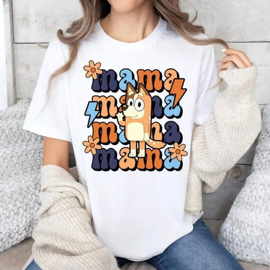 Bluey Mama Shirt, Bluey Mama, Bluey & Bingo, Chilli Mama, Chilli Heeler, Bluey Mum, Unisex Shirt full Size Full Color