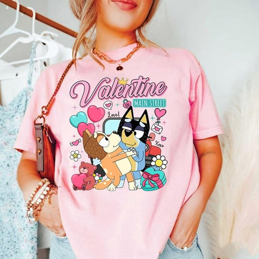 Bluey Mum Dad Shirt, Bandit And Chilli Bluey Be Mine Valentine Shirt, Retro Bluey Family Shirts, Bandit Heeler Shirt, Bandit Chili Bingo, Family Matching, Trending Bluey