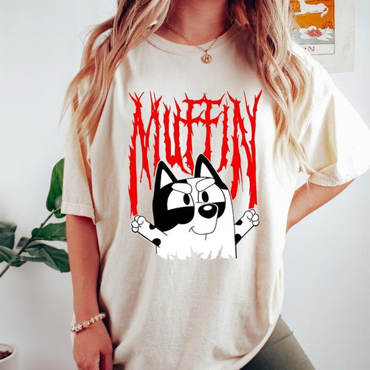 Bluyye Muffin Metal Shirt, Muffin Emotions Shirt, Luey Family Matching Shirt, Cute Muffin Shirt, Funny Muffin Bluey Shirt, Muffin Heeler Shirt, Unisex T-Shirt, Gifts For Her, Short Sleeve Tee Shirt