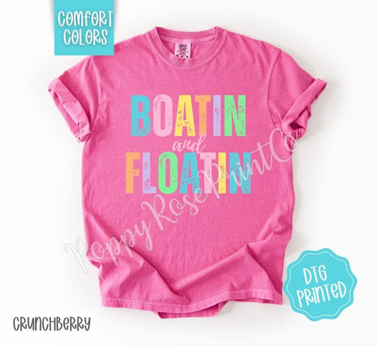 Boatin and Floatin Comfort Colors Shirt, Cute Summer Tshirt, Trendy Women's Tee, Gift for Her