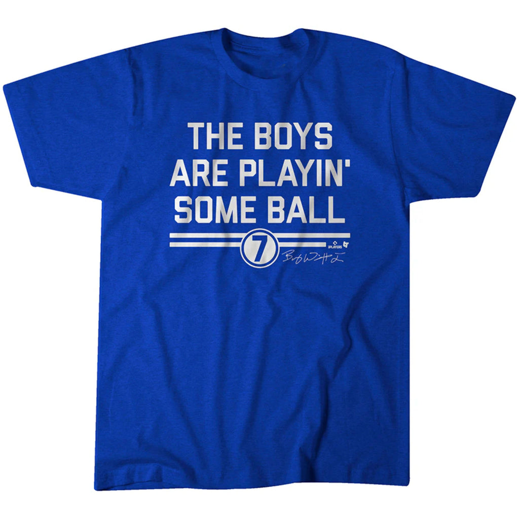 Bobby Witt Jr. The Boys are Playing Some Ball KC Baseball Adult Unisex Tee Hoodie, Sweatshirt | CoreVibeTees.com (Image 1)