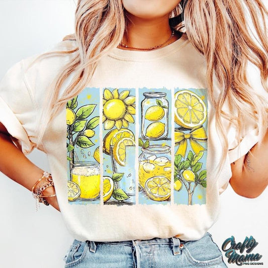 Boho Coquette Lemon Preppy Summer Pink Coquette Bow Retro Summer Shirt Boho Lemon Trendy Summer Lemonade T-Shirt