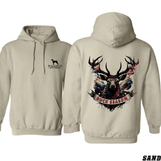 Bold Buck Season Graphic Hoodie for Hunting Enthusiasts - Unisex Style - Tops, Sweatshirts