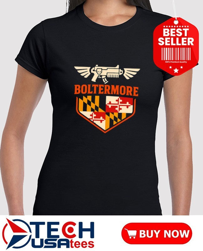 Boltermore Warhammer X Maryland flag logo shirt