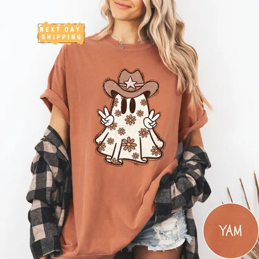 Boo Cowboy Ghost Holloween Retro Shirt, Western Holloween Shirt, Retro Fall Shirt, Cowboy Ghost Shirt, Spooky Season Tee