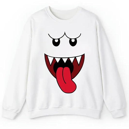 Boo Ghost Face  Premium Unisex Sweater Shirt Cotton Hoodie