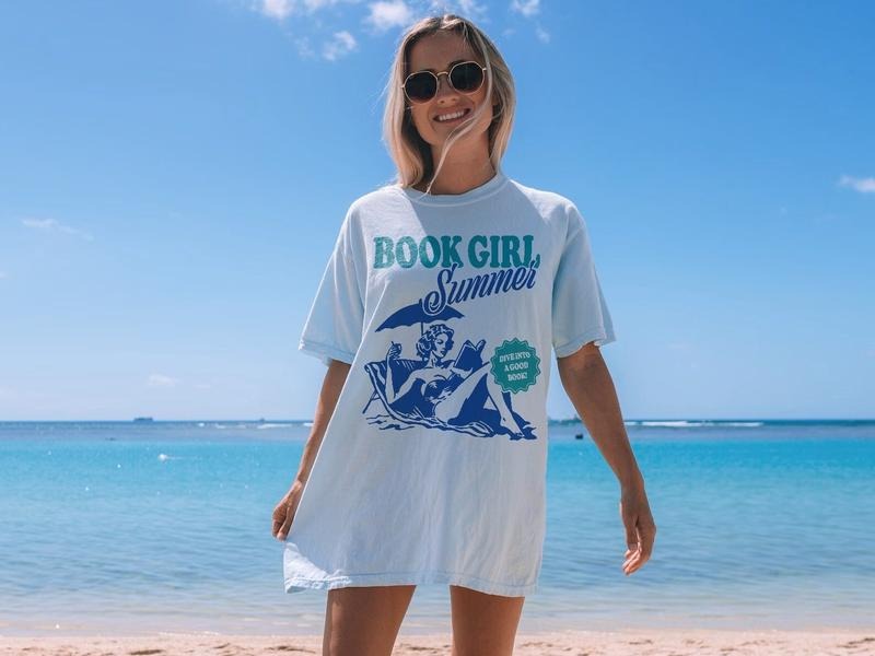 Book Girl Summer Shirt, Beach Book Lover Shirt, Summer Bookish Shirt, Funny Reader Beach Shirt, Bookish Vacation Shirt, Coconut Girl Romance Book Shirt, Bookish Shirt
