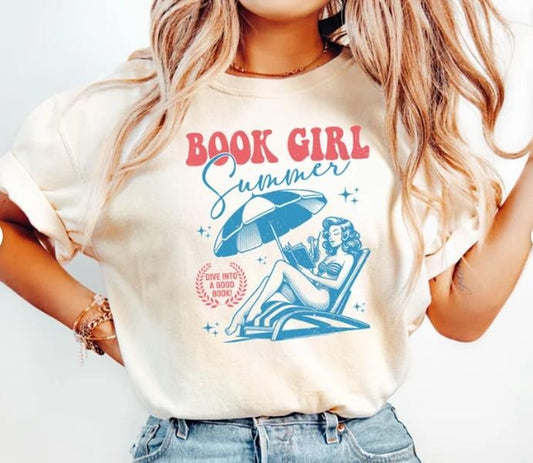 Book Girl Summer Shirt, Beach Book Lover,Summer Bookish Funny Reader Oversized Beach Shirt, Bookish Vacation Shirt,Coconut Girl Romance Book