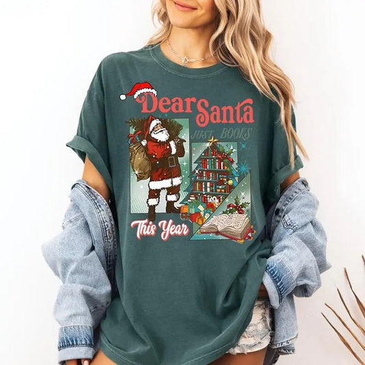 Bookish Christmas Sweatshirt, Holiday Book Lover Sweatshirt, Santa Reader Holiday Hoodie, Gift For Book Lover, Vintage Santa  T-shirt, sweater and Hoodie