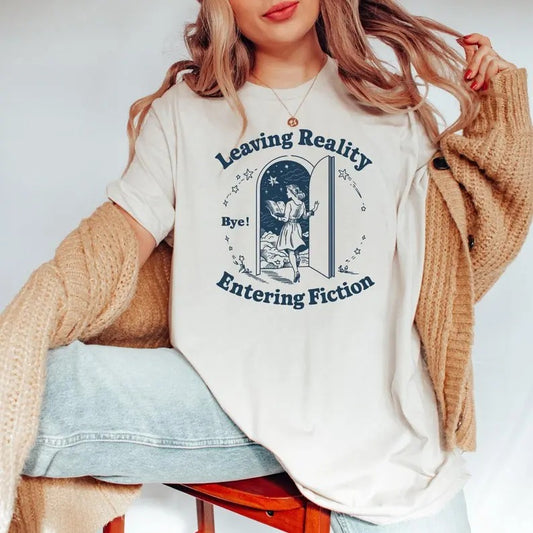 Bookish T Shirt, Retro Woman Reading Tshirt, Fantasy Book T-shirt, Trending Quote T Shirt, Booklover Bibliophile Tee, Book Lovers Gift Crewneck