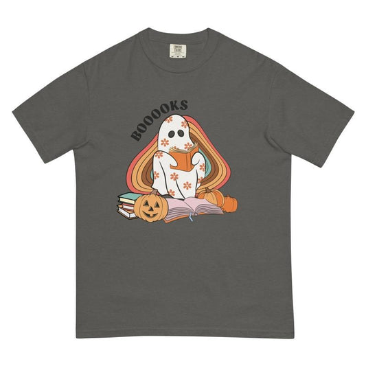 Books Halloween Ghost Shirt - Comfort Colors Shirt Unisex Apparel Relaxed Fit Printed In The USA Clothing Womenswear Casual Comfort Cotton Top Athletic Boho Chic