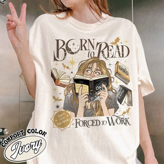 Born To Read FW Bookish Comfort Colors Shirt Funny Reader Book Addict Bookish Gift for Her Dark Romance Fourth Wing Book Shirt Dragon Rider