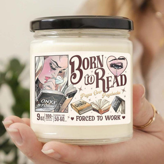 Born To Read Fourth Wing Candle, Funny Bookish Soy Candle, Bookish Gifts, Bookworm Reader Candle, Onyx Storm Candle, Book Lover Soy Candle